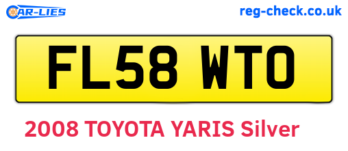 FL58WTO are the vehicle registration plates.