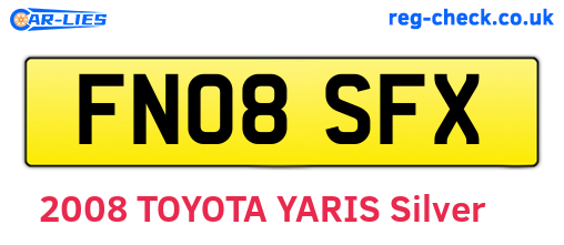 FN08SFX are the vehicle registration plates.