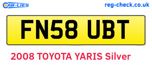 FN58UBT are the vehicle registration plates.