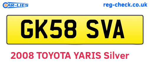 GK58SVA are the vehicle registration plates.