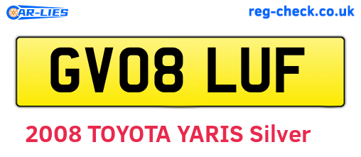 GV08LUF are the vehicle registration plates.