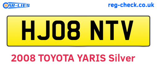 HJ08NTV are the vehicle registration plates.