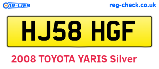 HJ58HGF are the vehicle registration plates.