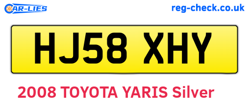 HJ58XHY are the vehicle registration plates.