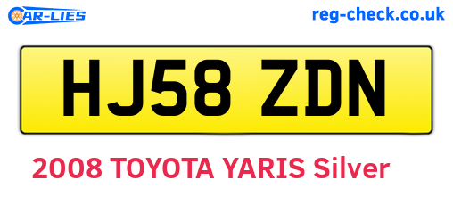 HJ58ZDN are the vehicle registration plates.