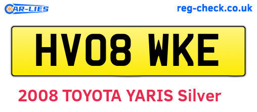 HV08WKE are the vehicle registration plates.