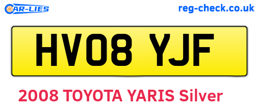 HV08YJF are the vehicle registration plates.