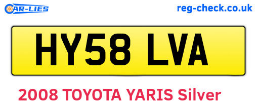 HY58LVA are the vehicle registration plates.