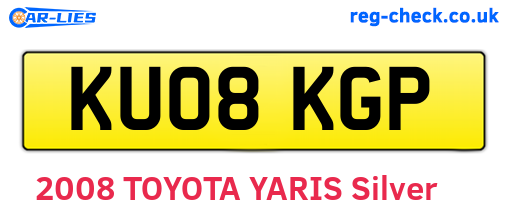 KU08KGP are the vehicle registration plates.