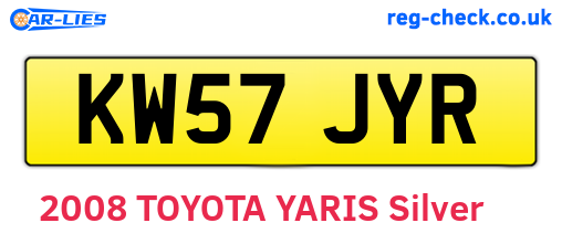 KW57JYR are the vehicle registration plates.