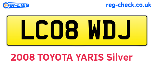 LC08WDJ are the vehicle registration plates.