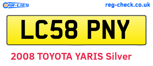 LC58PNY are the vehicle registration plates.