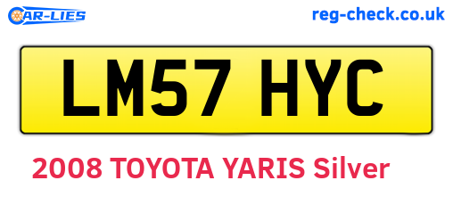 LM57HYC are the vehicle registration plates.