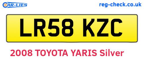 LR58KZC are the vehicle registration plates.