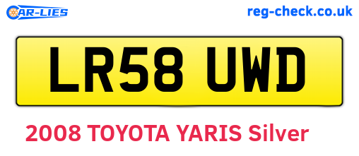 LR58UWD are the vehicle registration plates.