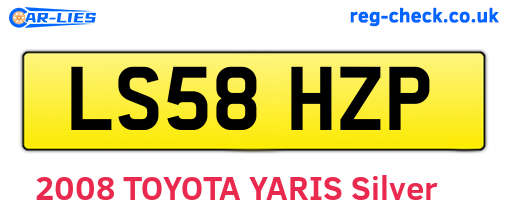LS58HZP are the vehicle registration plates.