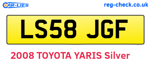 LS58JGF are the vehicle registration plates.