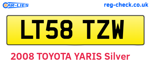 LT58TZW are the vehicle registration plates.