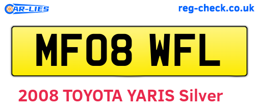 MF08WFL are the vehicle registration plates.