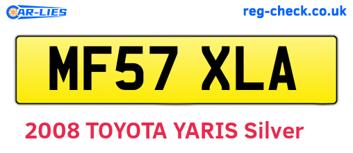 MF57XLA are the vehicle registration plates.