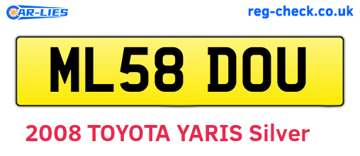 ML58DOU are the vehicle registration plates.