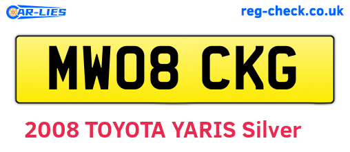 MW08CKG are the vehicle registration plates.