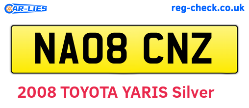 NA08CNZ are the vehicle registration plates.