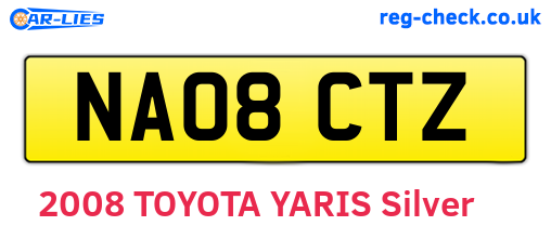 NA08CTZ are the vehicle registration plates.