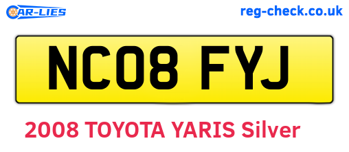 NC08FYJ are the vehicle registration plates.
