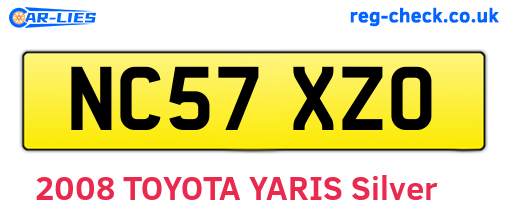 NC57XZO are the vehicle registration plates.