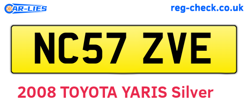 NC57ZVE are the vehicle registration plates.