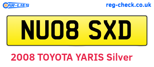 NU08SXD are the vehicle registration plates.