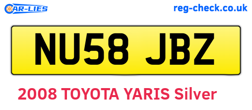 NU58JBZ are the vehicle registration plates.