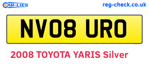 NV08URO are the vehicle registration plates.