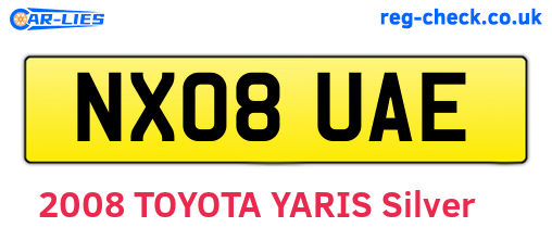 NX08UAE are the vehicle registration plates.