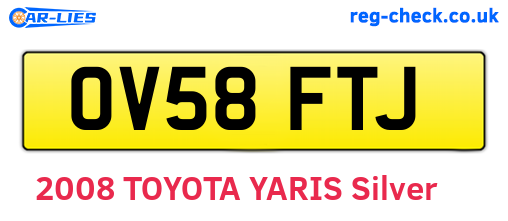 OV58FTJ are the vehicle registration plates.