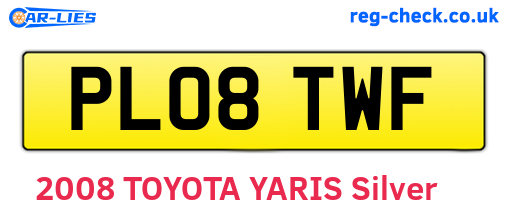 PL08TWF are the vehicle registration plates.