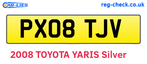 PX08TJV are the vehicle registration plates.