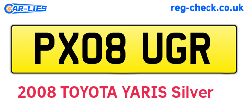 PX08UGR are the vehicle registration plates.
