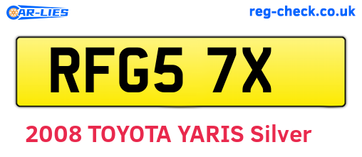RFG57X are the vehicle registration plates.