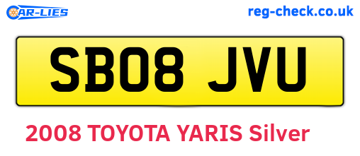 SB08JVU are the vehicle registration plates.