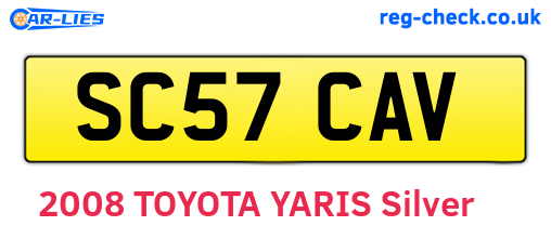 SC57CAV are the vehicle registration plates.