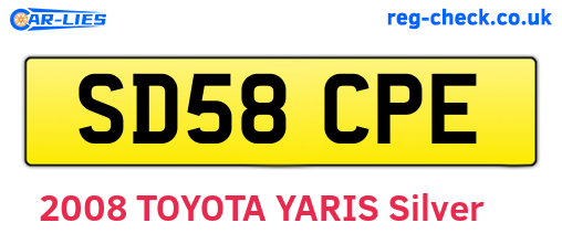 SD58CPE are the vehicle registration plates.