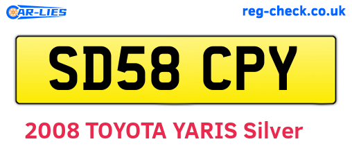 SD58CPY are the vehicle registration plates.