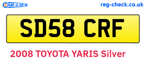 SD58CRF are the vehicle registration plates.