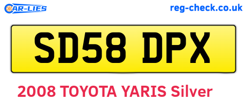 SD58DPX are the vehicle registration plates.