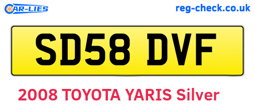SD58DVF are the vehicle registration plates.