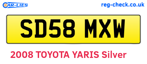 SD58MXW are the vehicle registration plates.