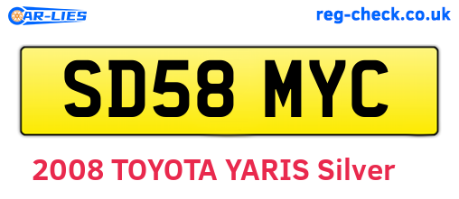 SD58MYC are the vehicle registration plates.