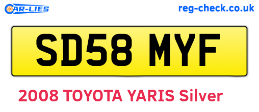 SD58MYF are the vehicle registration plates.